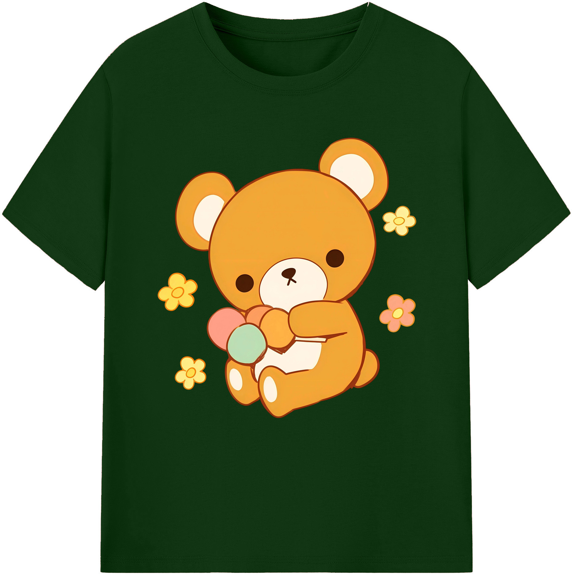（画像用） リラックマ リラックマ キイロイトリ Rilakkuma Korilakkuma Kiiroitori 綿100％半袖Tシャツ（フロントプリント）